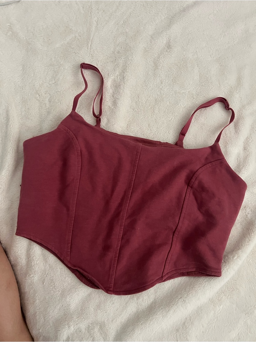 ALO Yoga Burgundy Crop Corset Tank